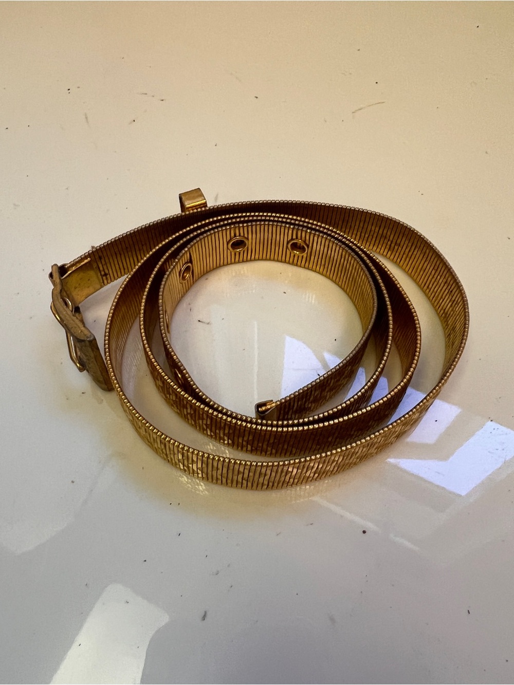 Gold-Tone metal Textured Women's Belt
Vintage